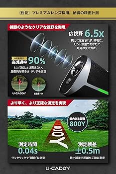 【UUUM GOLF監修】U-CADDY ゴルフレーザー距離計 U-Caddy】UUUM GOLF共同開発ゴルフレーザー距離計・計測器